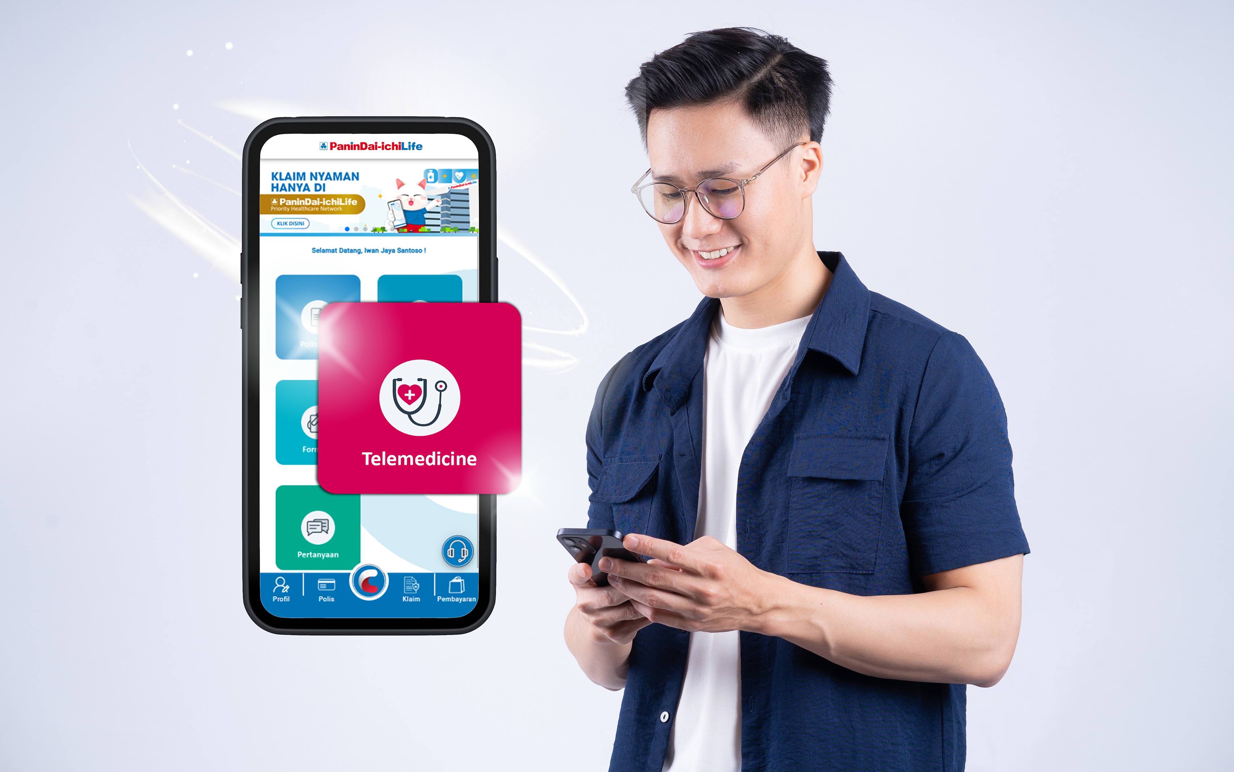 Nasabah Panin Dai-ichi Life menghubungkan polis ke Telemedicine Plus untuk konsultasi dokter online